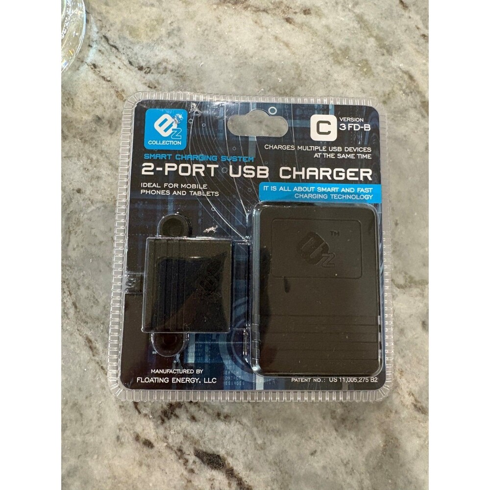 NEW EZ Collection 2 Port USB Charger Mount for Desks, Dressers & Nightstands